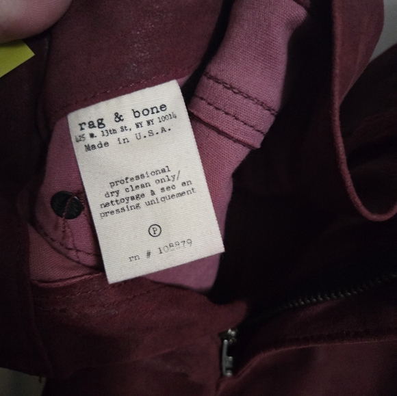 rag & bone Burgundy Suede Jeans - Picture 4 of 5